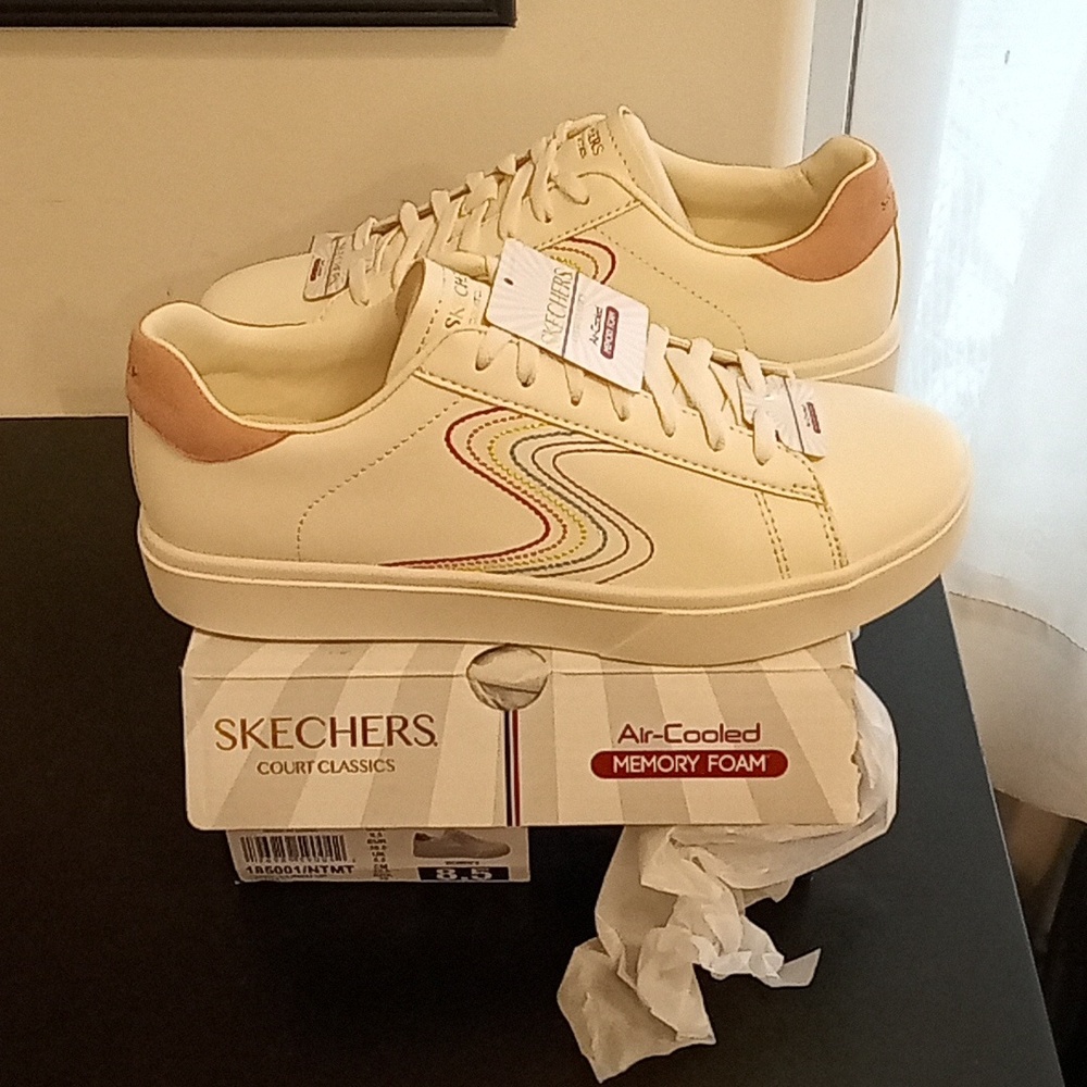 Skechers court classic Eden LX lined up natural/multi